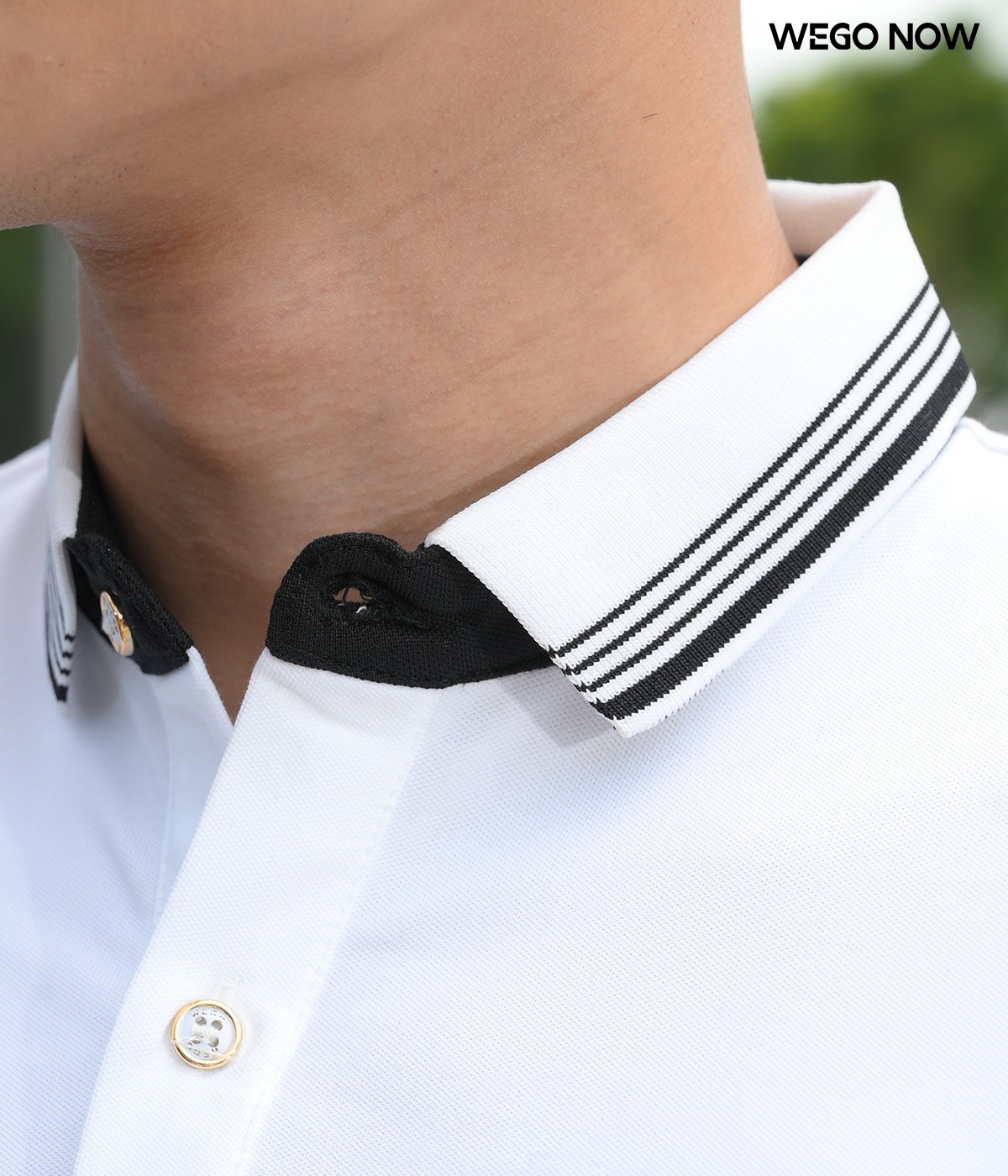 Áo phông thun đồng phục Minimal Polo: Màu trắng gạo 02 - Ảnh 3