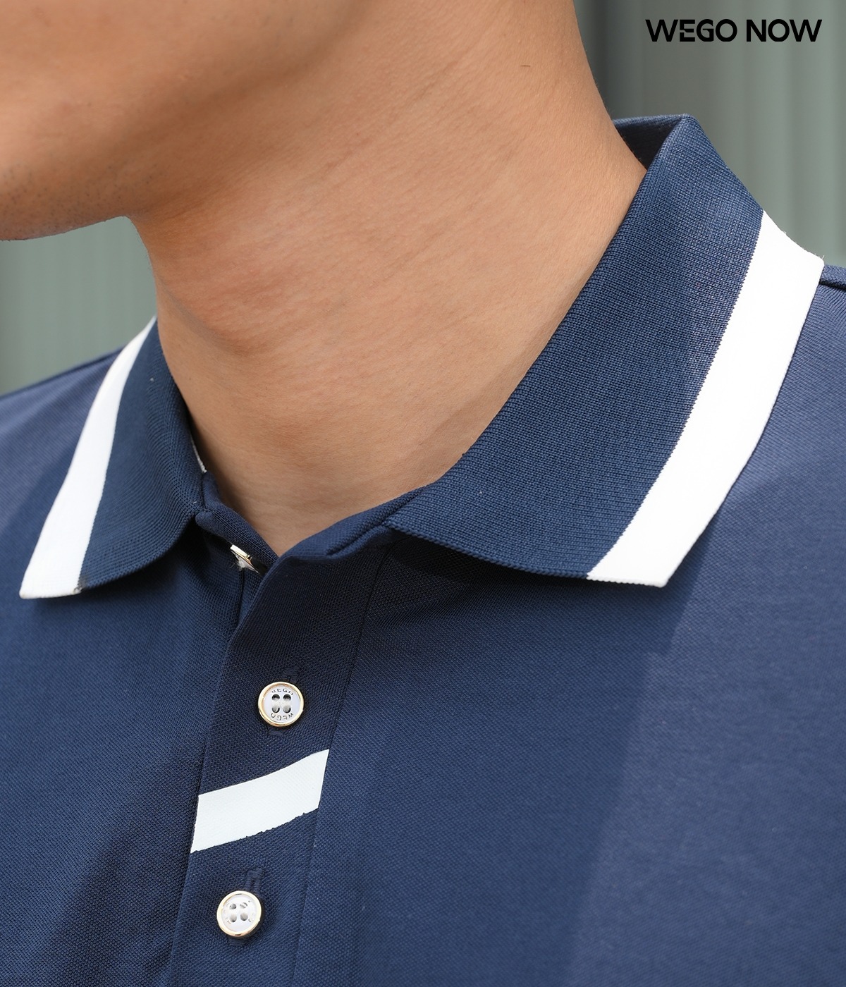 Áo phông thun đồng phục Minimal Polo: Màu xanh đen phối trắng 06 - Ảnh 3