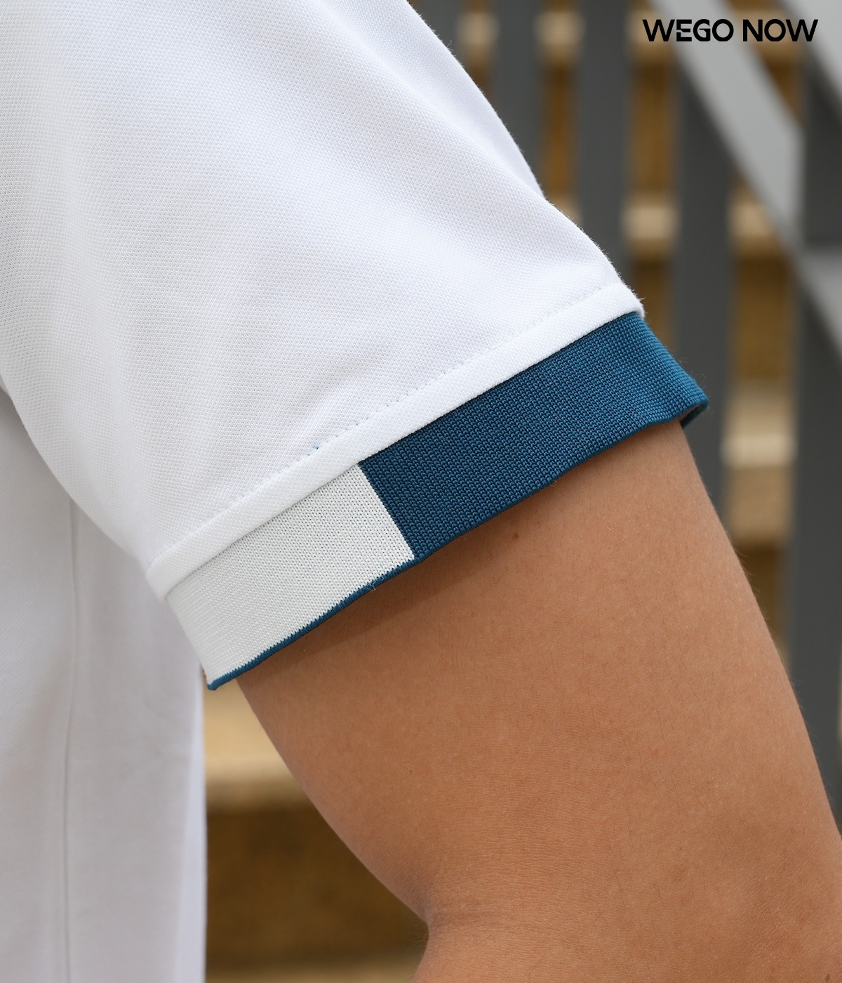 Áo phông thun đồng phục Minimal Polo: Màu trắng phối cổ dệt màu cổ vịt 01 - Ảnh 2