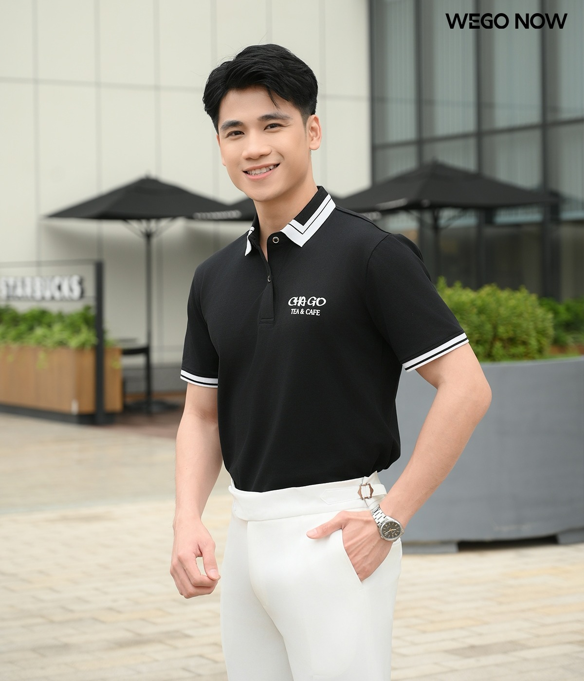 Áo thun phông đồng phục Spring Blooming màu đen 02
