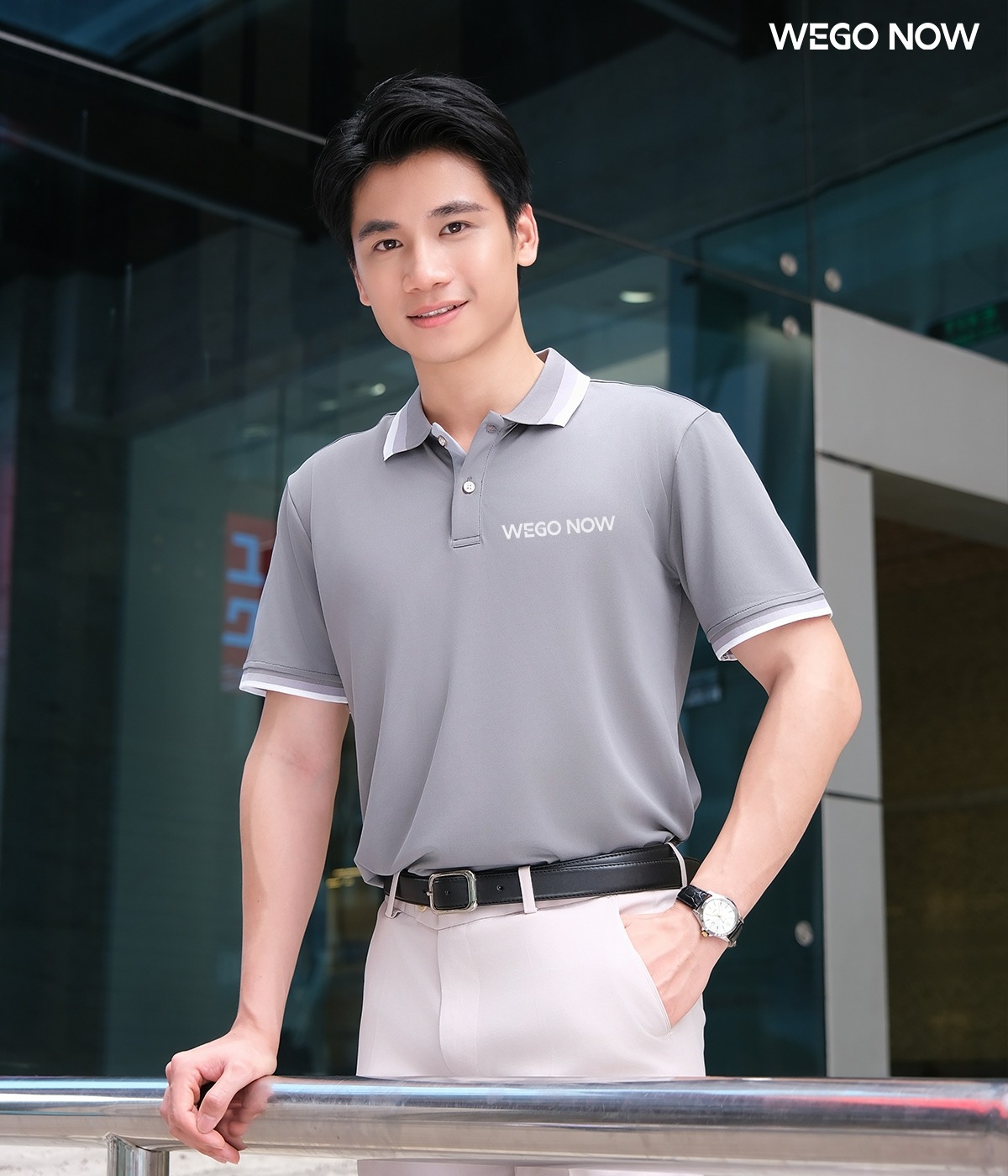 Áo phông thun đồng phục Minimal Polo: Màu xám chì 01