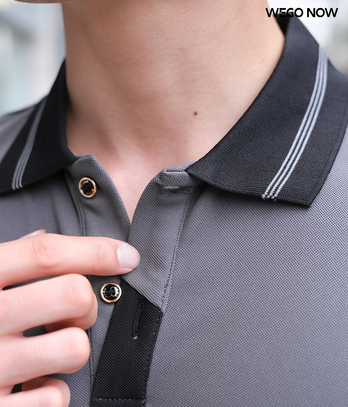 Áo phông thun đồng phục Minimal Polo: Màu ghi 03 - Ảnh 2