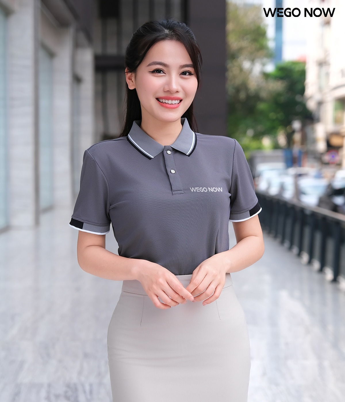 Áo phông thun đồng phục Minimal Polo: Màu ghi 05