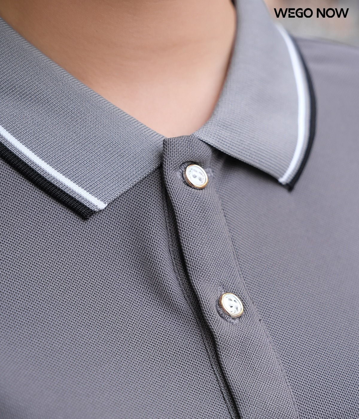 Áo phông thun đồng phục Minimal Polo: Màu ghi 05 - Ảnh 2