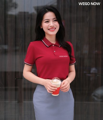 Áo phông thun đồng phục Minimal Polo: Màu đỏ đô 02