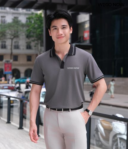 Áo phông thun đồng phục Minimal Polo: Màu ghi 03