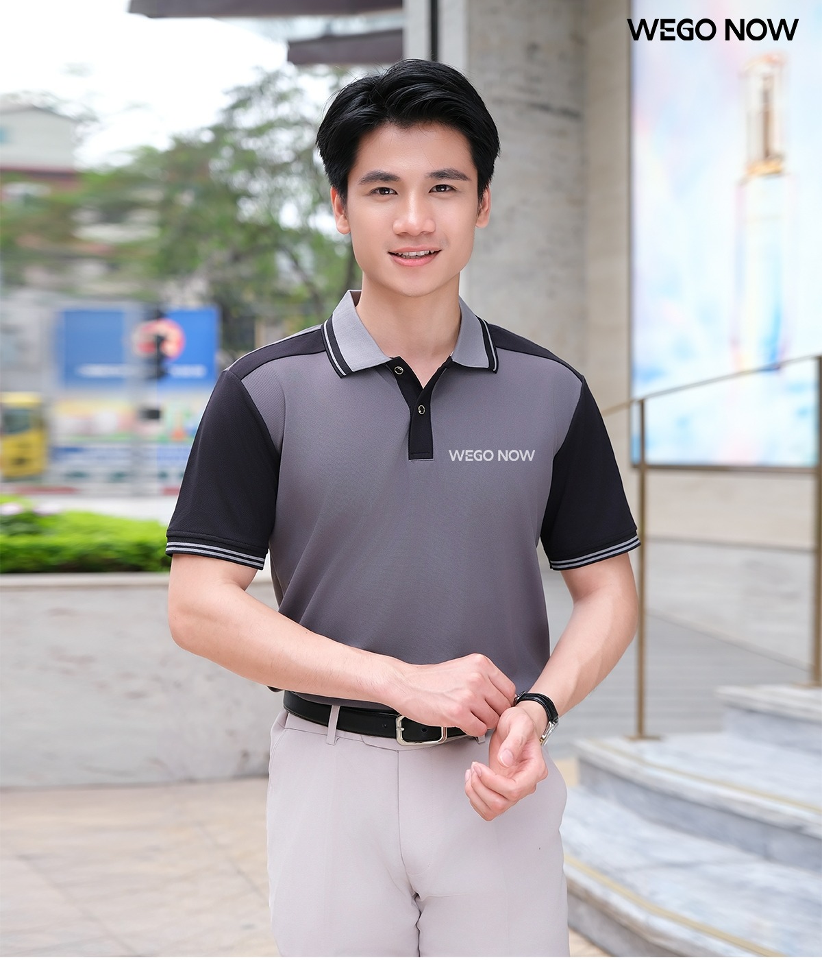 Áo phông thun đồng phục Minimal Polo: Màu ghi 02
