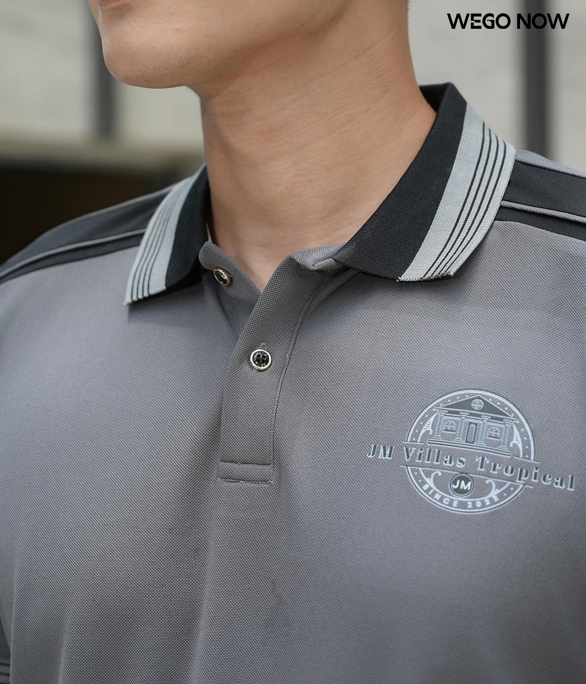 Áo phông thun đồng phục Minimal Polo: Màu ghi 06 - Ảnh 2