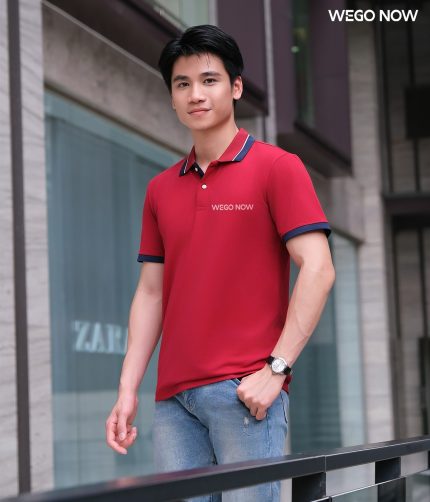Áo phông thun đồng phục Minimal Polo: Màu đỏ đô 04
