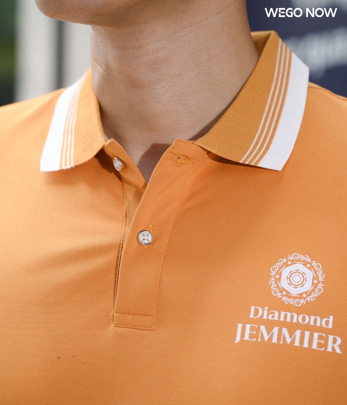 Áo phông thun đồng phục Minimal Polo: Màu vàng mía phối trắng lé 3 trắng 02 - Ảnh 3