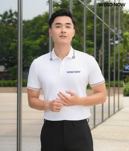 Áo phông thun đồng phục Minimal Polo: Màu trắng gạo 03