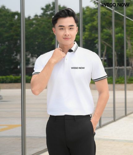 Áo phông thun đồng phục Minimal Polo: Màu trắng gạo 02