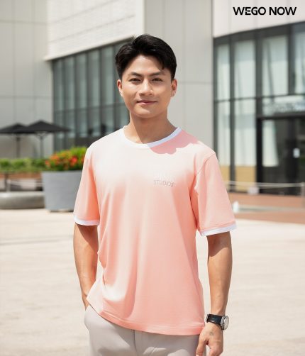 Áo thun phông đồng phục cổ tròn Pink Studios