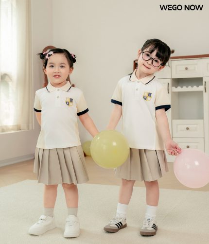 Áo thun phông Đồng phục mầm non màu gạo trắng