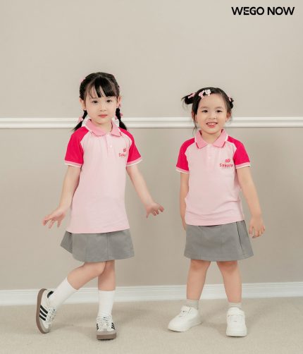 Áo thun phông Đồng phục mầm non màu hồng phấn