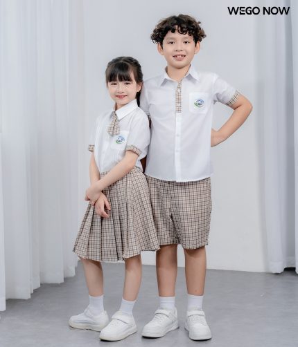 Áo sơ mi cộc tay đồng phục học sinh màu trắng 01