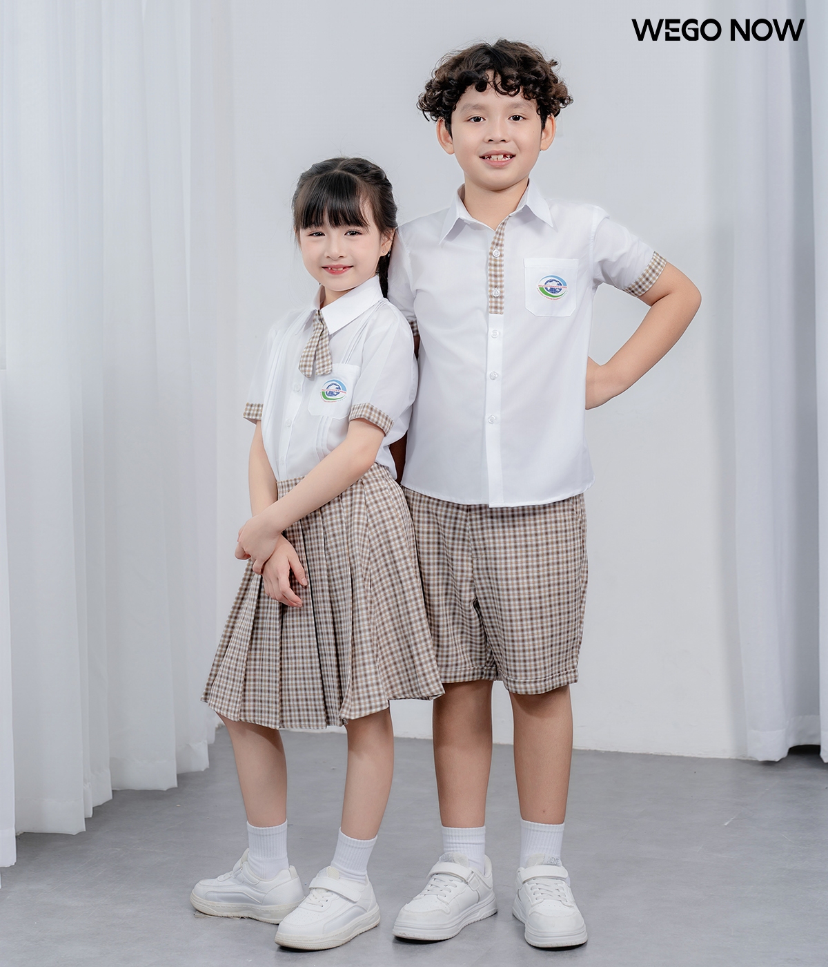 Áo sơ mi cộc tay đồng phục học sinh màu trắng 01