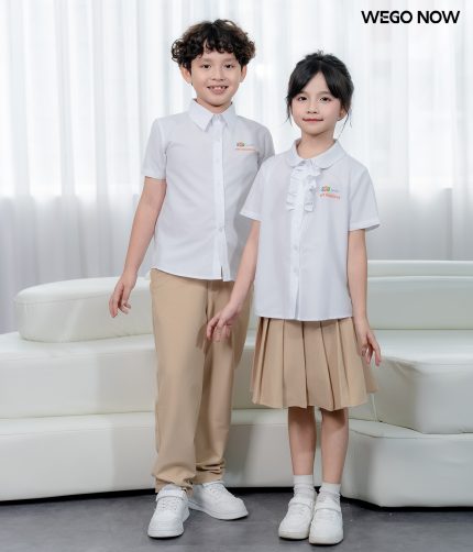 Áo sơ mi cộc tay đồng phục học sinh màu trắng