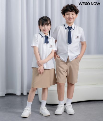 Áo sơ mi cộc tay đồng phục học sinh màu trắng