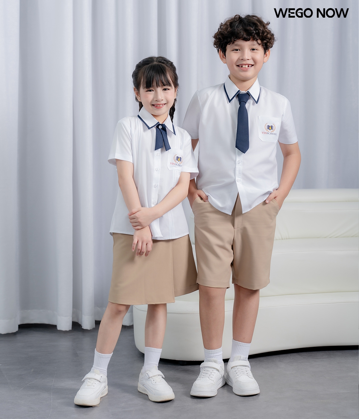 Áo sơ mi cộc tay đồng phục học sinh màu trắng
